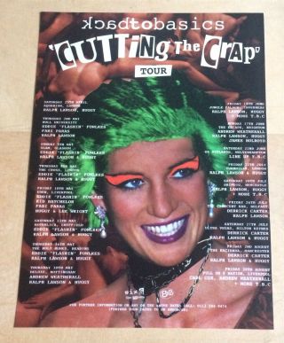 Back To Basics.  Cutting The Crap Tour.  Poster.  Flyer.  Advert.  Rare.  Uk Post