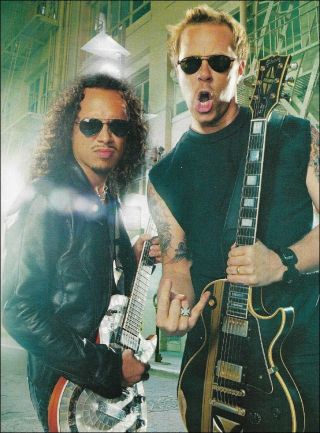 Metallica James Hetfield Gibson Les Paul Custom Kirk Hammett 8 X 11 Pin - Up Photo
