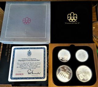 1976 Canada Montreal Olympics Silver Proof 4 - Coin Set Complete - Series 2