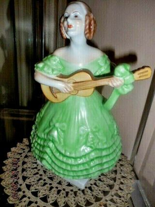 Vintage Derine Playing Music,  Hand Painted In Herend,  Hungary 8 1/2 X 5 1/2 "