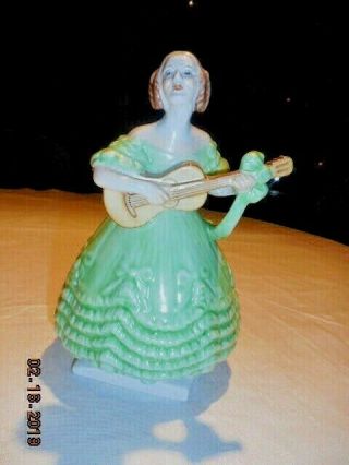 VINTAGE DERINE PLAYING MUSIC,  HAND PAINTED IN HEREND,  HUNGARY 8 1/2 x 5 1/2 