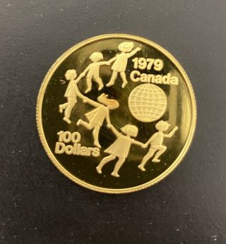 1979 Canada 1/2 Oz Proof Gold $100 Canadian Year Of The Child Coin 3