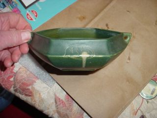 Early Roseville Arts & Crafts Style Low Bowl - Great Matte Glaze And Design