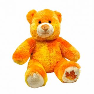 Build A Bear Plush Four Seasons Fall Autumn 14” Orange Halloween Leaf Teddy Bear