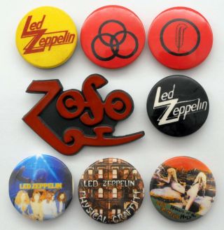 Led Zeppelin Badges 8 X Vintage Led Zeppelin Pin Badges Zoso