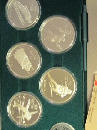 Canada 1988 Calgary Winter Olympic Silver Coin Set 10 Coins w/ box & 5