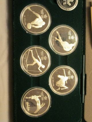 Canada 1988 Calgary Winter Olympic Silver Coin Set 10 Coins w/ box & 6