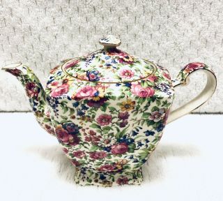 Royal Winton Grimwades Summertime Ascot Ceramic Porcelain Teapot 4 3/4 " / Exlnt