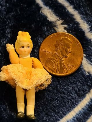 Tiny Jointed Porcelain Ballerina Dollhouse Miniature