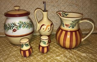 Southern Living At Home Gail Pittman Pitcher Canister Salt & Pepper Set Of 5