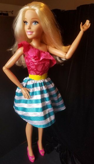 Barbie Best Fashion Friend Doll Blonde Hair Dress 28 " Long Eyelashes My Size