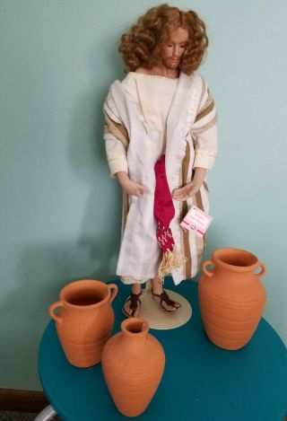 Ashton Drake Jesus Miracle Doll The Wedding Feast Of Cana 3 Water Into Wine Jars