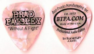 Brad Paisley Black/dark Pink Pearl Tour Guitar Pick