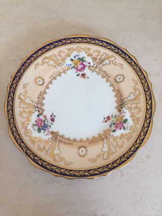 Cauldon England Hand Painted & Gilt Porcelain Plate For Tiffany & Co.  Set Of 2