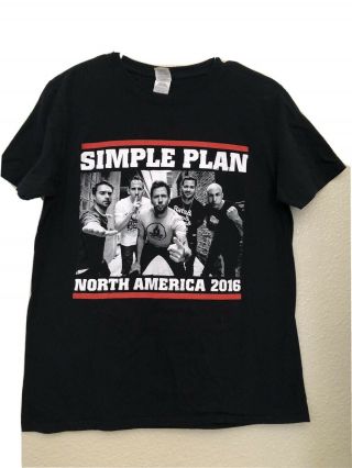 Simple Plan North American Tour 2016 Shirt Black Size Medium Graphics Nwot