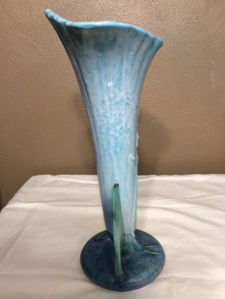 Roseville Pottery Wincraft Blue Art Deco Ceramic Vase 286 - 12 3