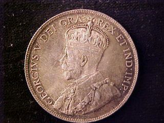 Canada George V 50 Cents 1918 Lustrous Au