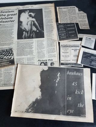 Bauhaus Cuttings Pack Early 1980s 10 Diff Including Advert For Kick In The Eye