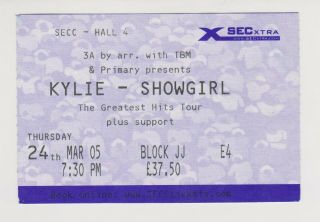 Kylie Showgirl Live Concert Ticket Glasgow Uk 24 March 2005 Collectors Item