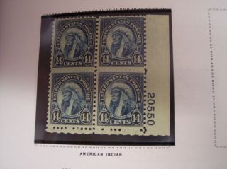 1931 Scotts 695 Plate Block Of 4 - 14 Cent " American Indian " Us Postage Stamps