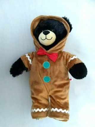 Build A Bear Black Bear With Gingerbread Man Outfit Costume Christmas 16 "