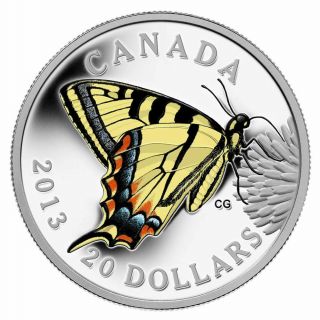 Butterflies Of Canada: Tiger Swallowtail - 2013 $20 Fine Silver Coin
