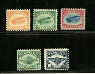 U.  S.  C1 - C5 (us958) Air Mails Of 1918 & 1923,  M,  H,  Fvf,  Cv$193.  15