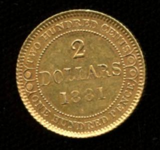 1881 Newfoundland $2 Gold Coin