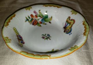 Special Order Herend Queen Victoria Oatmeal Cereal Bowl 2001 Rare " No Gold "