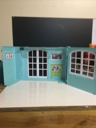 2007 Barbie My House Fold Up Blue Dollhouse Kitchen Laundry Bathroom Bedroom 3