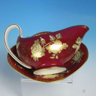 Wedgwood Tonquin Ruby W2488 - Handled Gravy or Sauce Boat with Separate Liner 3
