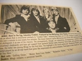 Wings Mccartney Back To The Egg 1979 Music Biz Promo Lp Review