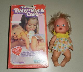 Vintage 1978 Kenner Baby Wet & Care,  Box Wets Diaper Rash Doll