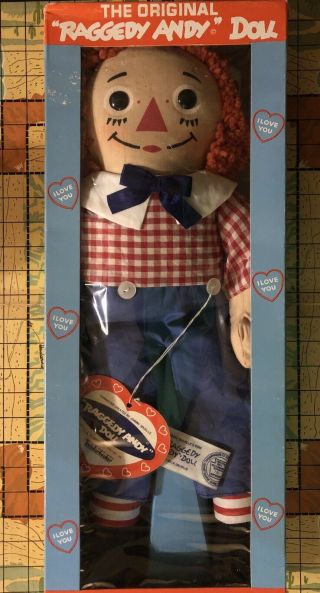 Vintage Knickerbocker Raggedy Andy 15” Doll By Johnny Gruelle