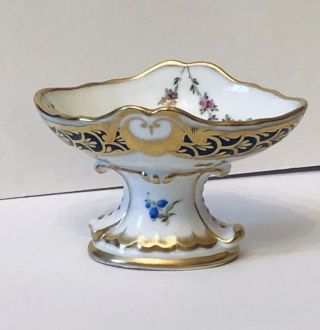 4 Ackermann Fritze Master Salt Dips Gold Blue Flowers Porcelain Royal Vienna