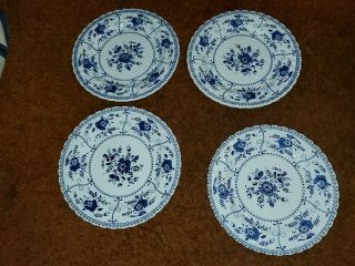“indies Blue” Johnson Brothers Dinner Plates 9 3/4 " Set Of 4 Plates