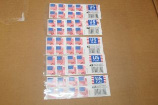 Five Booklets X 20 = 100 Stamps 2018 Us Flag Usps Forever Postage Stamps.