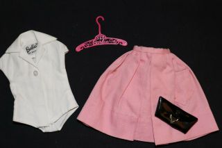 Vintage 1962 Barbie Doll White Blouse And Pink Skirt Pak Outfit