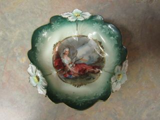 Antique Rs Prussia Flora Lily Mold Portrait Bowl 5 3/4 "