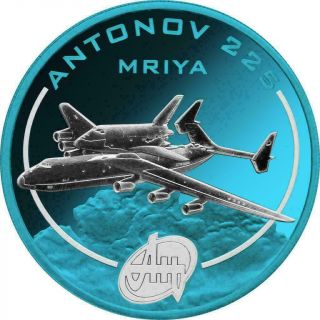Cook Isl.  2008 1$ Antonov Aircraft Space Blue Edition - An - 225 1 Oz Silver Coin
