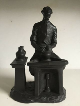 Vintage Wedgwood The Potter Black Basalt Ware Sculpture Figurine Colin Melbourne