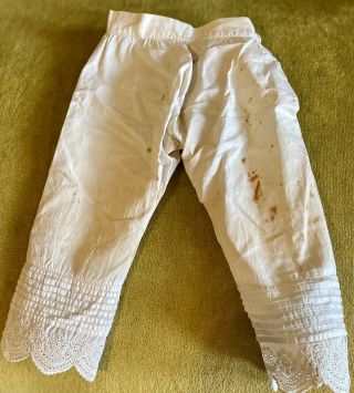 Antique Doll Cotton Pantaloons For French Or German Bisque Doll