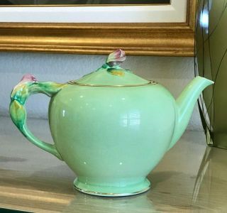 Vintage Royal Winton Grimwades Green Rosebud Full Size Tea Pot Teapot