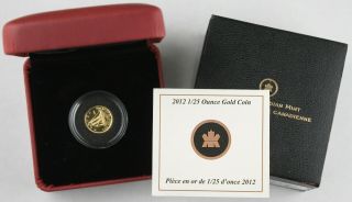 Canada 2012 50 Cents Half Dollar Bluenose 1/25 Oz Gold Proof Coin,  Box &