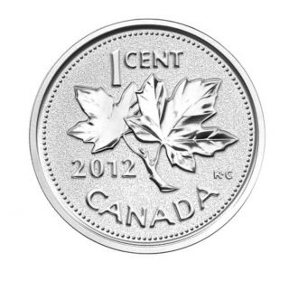 Farewell To The Penny 2012 Canada 1 Cent - 5 Oz.  Fine Silver Coin 1500 Made