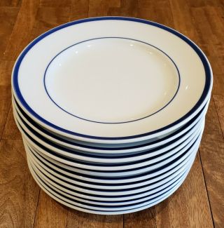 Set Of 12 Williams Sonoma Brasserie Blue - - 9 " Luncheon Salad Plates Set