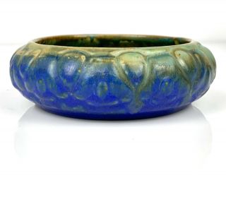 Vintage Fulper Arts And Crafts Pottery Prairie Mission Blue & Green Bowl