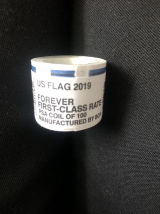 One (1) Roll /Coil of 2019 US FLAG USPS FOREVER Postage Stamps Mfg by BCA 5343 2