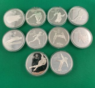 Set Of 10 1 Oz Silver 1988 Canada Calgary Olympics $20 Coins Bl14