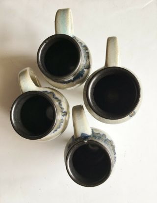 (4) Pewabic pottery mugs,  4.  5 